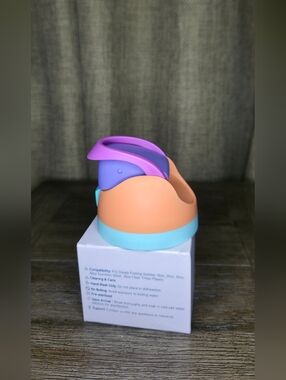 Owala Style Colorful Silicone Sippy Cup Top - Peach, Purple & Light Blue